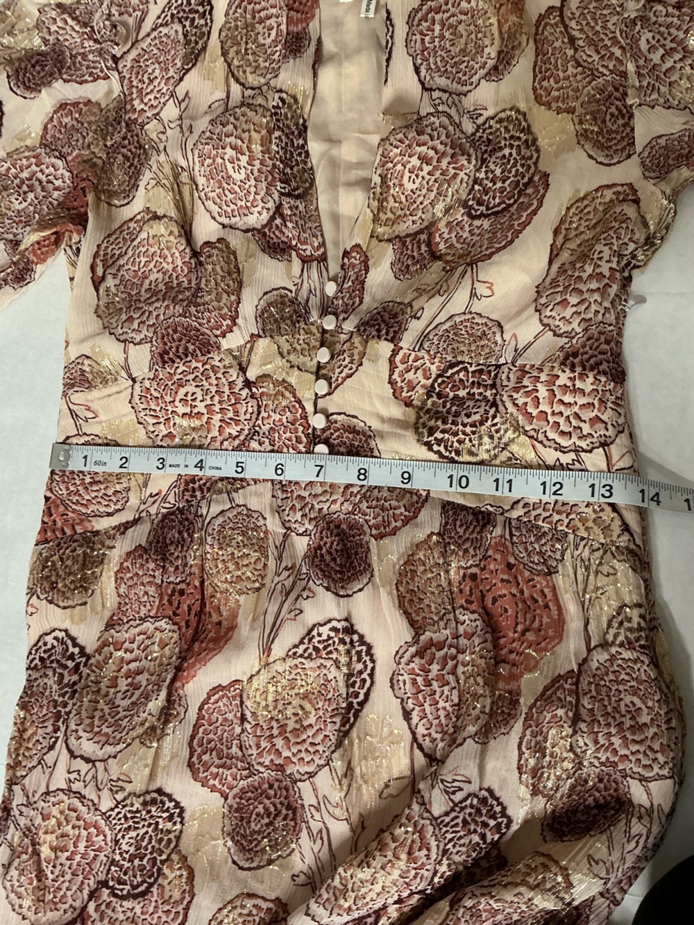 ba&sh Cream Maxi Dress with Brown Floral Print - Picture 13 of 16